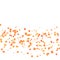 Bright merry orange confetti layout. Festive graphic background