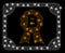 Bright Mesh 2D Bitcoin Diploma with Light Spots