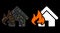 Bright Mesh 2D Fire Damage Icon with Flare Spots