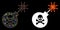 Bright Mesh Network Mortal Bomb Icon with Flare Spots