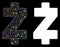 Bright Mesh Network Zcash Icon with Light Spots