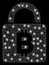 Bright Mesh Wire Frame Bitcoin Lock with Light Spots