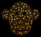 Bright Mesh Wire Frame Monkey Face with Flare Spots