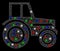 Bright Mesh Wire Frame Wheeled Tractor with Flash Spots