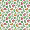 Bright mexican style seamless pattern with cactus flowers