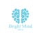 Bright Mind vector logo or icon with human anatomical brain.