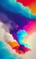 Bright modern abstract background gradient coloured smoke - AI generative art