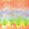 Bright modern seamless hand drawn pattern of confetti and plants. Watercolor blurred rainbow, the pattern for kids textile, fabric