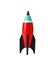 Bright modern toy rocket isolated