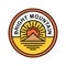 Bright Mountain Logo Monoline Vintage Emblem Vector Design badge illustration Symbol Icon