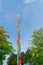 Bright multi-colored totem pole artistic structure