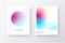 Bright multicolor modern gradient poster or card design with circles. Vibrant color transition. Vector illustration.