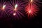 Bright multicolored glowing balls of fireworks. Smart background for themes with different holidays with free space for