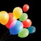 Bright multicolored holiday balloons