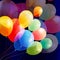 Bright multicolored holiday balloons