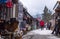 Bright national Ukrainian souvenirs in the tourist souvenir market in the city of Yaremche, a tourist resort in Eastern Europe