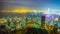 Bright night hong kong the peakscape panorama 4k time lapse china