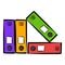 Bright office folders icon, icon cartoon