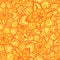 Bright orange floral seamless pattern