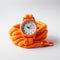 Bright Orange Knit Watch On White Background