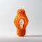 Bright Orange Knitted Lamp: A Photorealistic Surreal Still Life