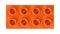 Bright Orange Lego Block Isolated on a White Background.