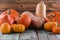 Bright orange pumpkins and butternut squashes for Thanksgiving a