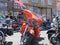 Bright Orange or Red Motorcycle at Sturgis, SD, motorcycle rally