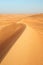 Bright orange sand dunes on the desert of Riyadh in Saudi Arabia