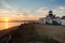 Bright Orange Sunrise Puget Sound Point No Point Lighthouse