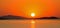 A bright orange sunset over lake Kariba 