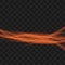 Bright orange transparent abstract light swoosh. Vivid graphic s