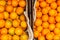 Bright oranges for sale in two baskets on the streets of Palma, Majorca