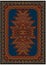 Bright oriental carpet with original pattern on a blue background