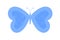 Bright ornamental blue butterfly on white background. Illustration design