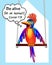 bright parrot shouting: