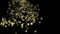 Bright particles of golden confetti