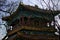 Bright patterned roof of the Buddhist monastery