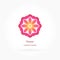 Bright pink beautiful circular logo for boutique, flower shop, business, interior. Company mark, emblem, element. Simple geometric