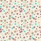 Bright pink, blue, red messy dots on beige background. Festive seamless pattern with round shapes.