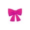 Bright pink bow for baby shower party closeup flat style