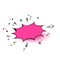 Bright pink childish abstract pop art exclamation explosion cloud