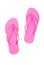Bright Pink Flip Flops Isolated on White