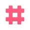 Bright pink hashtag grid 3d icon vector illustration