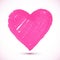 Bright pink marker textured vector heart