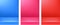 Bright pink, red and blue monochrome shiny backgrounds.