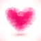 Bright pink vector crystal isolated heart