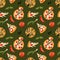 Bright pizza, piece of texture digital digital pattren on a green background. Print for banners, wrapping paper, posters, cards, i