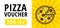 Bright pizza voucher design. Vector 20% off discount coupon for pizzeria, restaurant, cafe