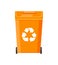 Bright Plastic Rubbish Bin with Recycling Sign